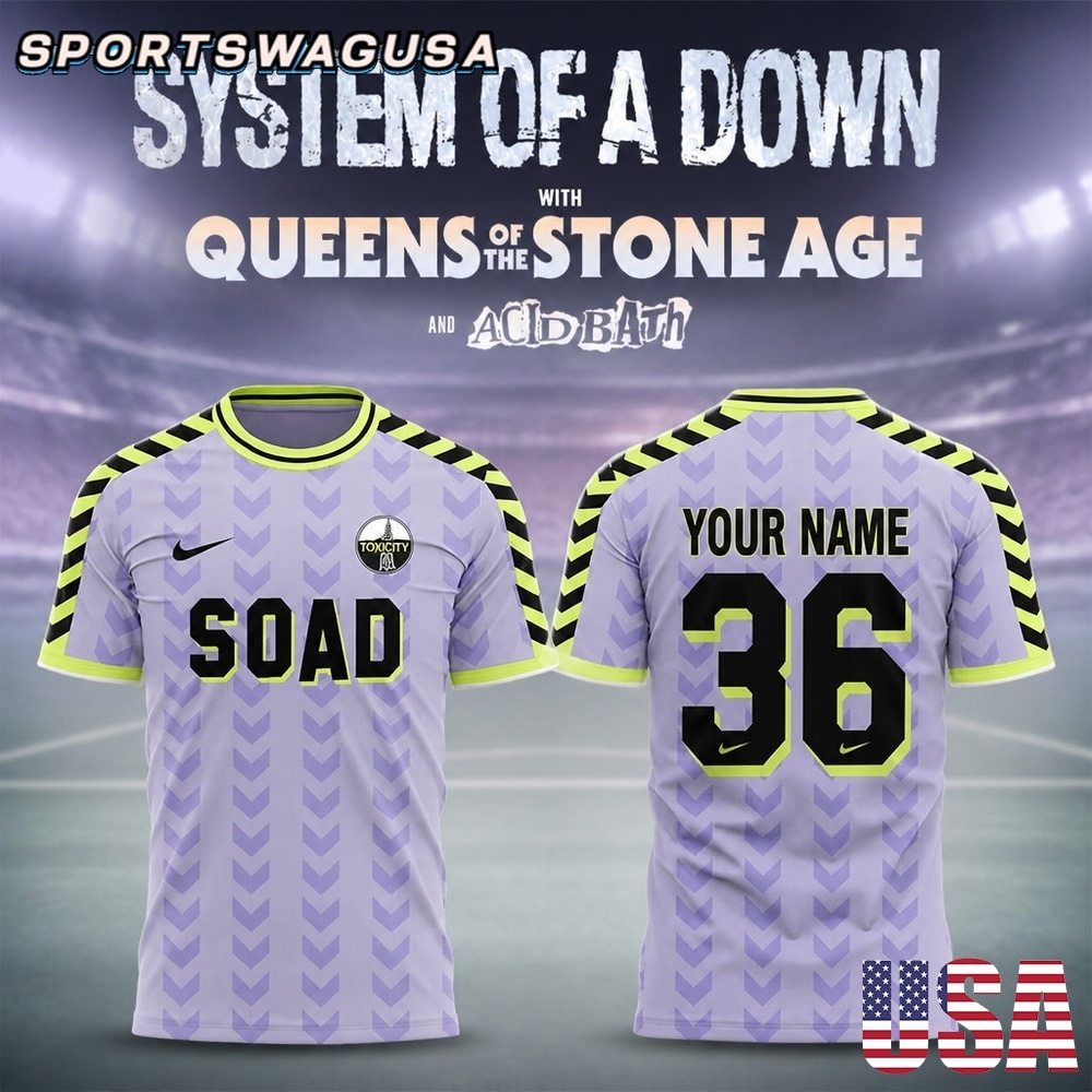 System of a Down SOAD 2026 Jersey, Concert Jersey, Custom Name Number, Graphic Tee