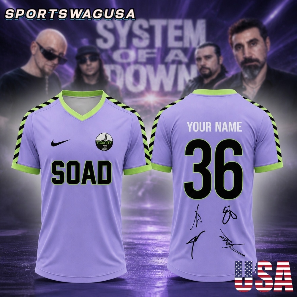 System of a Down SOAD 2026 Jersey, Purple Concert Jersey, Custom Number